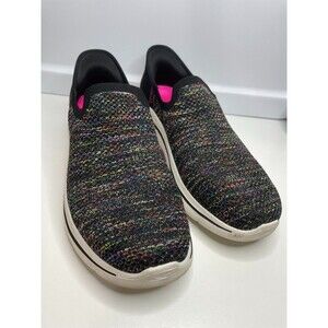 Skechers Shoes Women's Slip-ins Go Walk Arch Fit Black Pink Comfort 125326 SZ 10